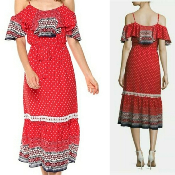 Misa Los Angeles off the shoulder midi dress size medium - Picture 1 of 12